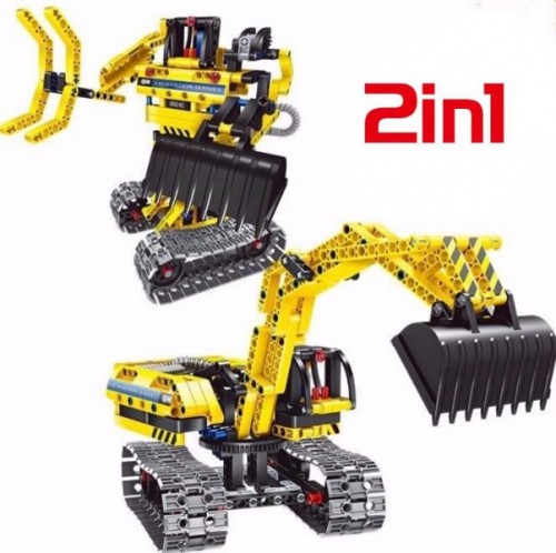Конструктор 2 в 1 (экскаватор и робот) QiHui Technics 342 детали — QH6801, фото 1