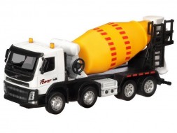 Машина АВТОПАНОРАМА Volvo бетономешалка, белый, 1/50, свет, звук, в/к 28х14х10 см — JB1251188