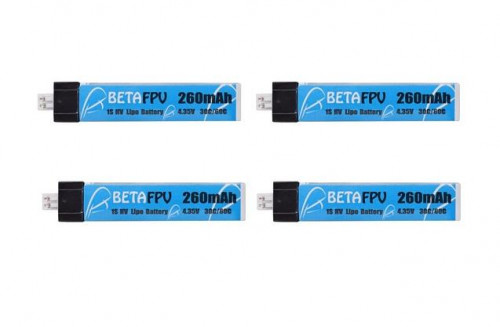 Аккумулятор BETAFPV Li-Po 3.7V 260 mAh HV, 1s1p (4 шт.) — BETA-0051, фото 1