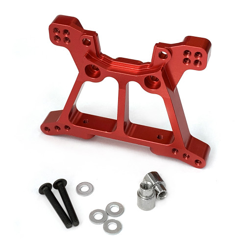 Алюминиевая стойка крепления передних амортизаторов красная (Бабочка) для моделей Remo Hobby 1/8 — A2023-RED, фото 1
