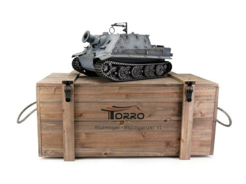 Радиоуправляемый танк Torro Sturmtiger PRO 1/16 ВВ-пушка, деревянная коробка V3.0 2.4G RTR — TR11707-GY-3.0, фото 1