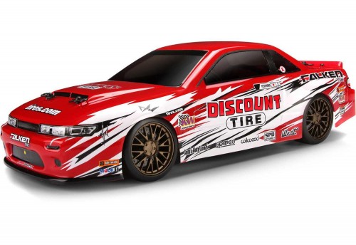 Шоссейная машинка для дрифта HPI Discount Tire Micro RS4 Drift Dai Yoshihara Nissan S13 4WD RTR 1/18 HPI-112856, фото 1