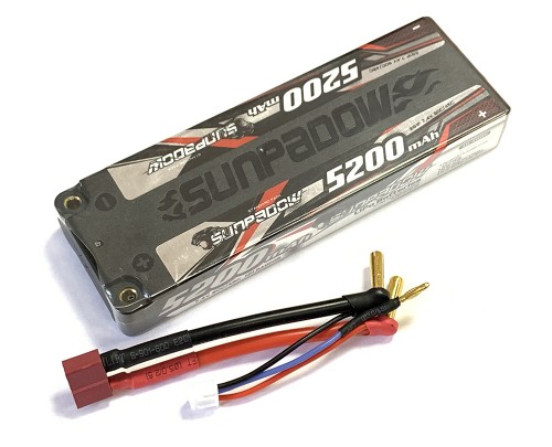 Li-Po аккумулятор 7.4 V, 5200 mAh 90C T-plug для радиоуправляемых моделей 1/10 и 1/8 — R-5200-sun, фото 1
