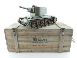 Радиоуправляемый танк Torro КВ-2 1/16 СССР, зеленый, ВВ-пушка, деревянная коробка V3.0 2.4G RTR — TR1112438785-3.0