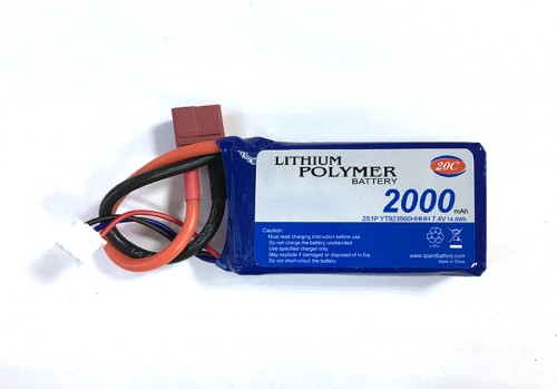 Аккумулятор для машин Remo Hobby 1/16, увеличенной емкости LiPo 2000 mAh, 7.4 V — E9315-2000-li-po, фото 1