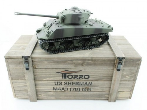 Радиоуправляемый танк Torro Sherman M4A3 76mm, 1/16 2.4G, ИК-пушка, деревянная коробка — TR1114113065, фото 1
