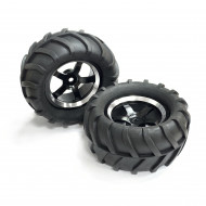 Колеса в сборе с алюминиевыми дисками и тракторной резиной для моделей Remo Hobby 1/16 RH1631 — A6973-BL